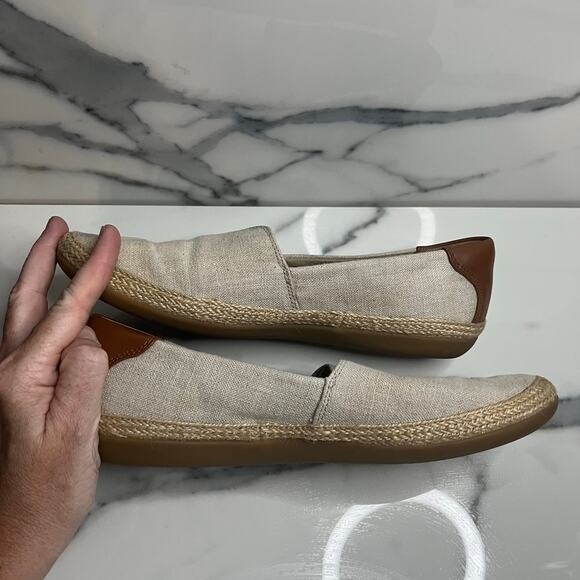 Clarks Women's Neutral Canvas Espadrille Danelly Sky Slip-On Comfort Shoes Sz 9 - Picture 7 of 8